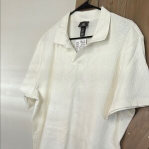 H&M Men's Cream Polo Shirt